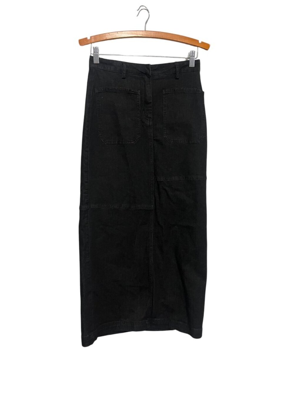 Heritage Denim Black Denim Skirt Straight Midi Maxi XS